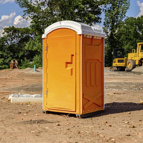 how often are the porta potties cleaned and serviced during a rental period in Stokes